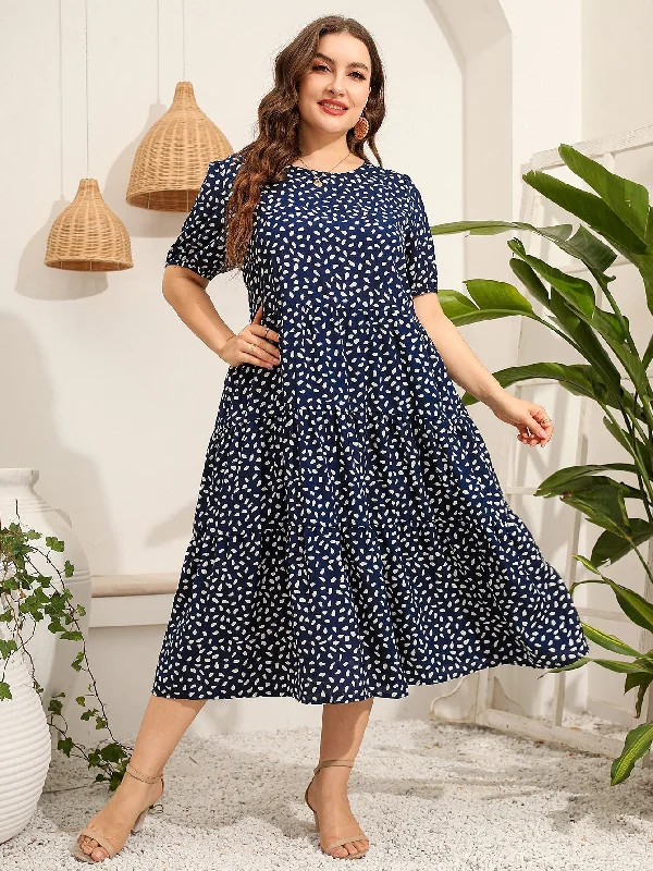 BerriesJam - Floral Print O Neck Big Size Casual Loose Dress Tunics Sophisticated sleek