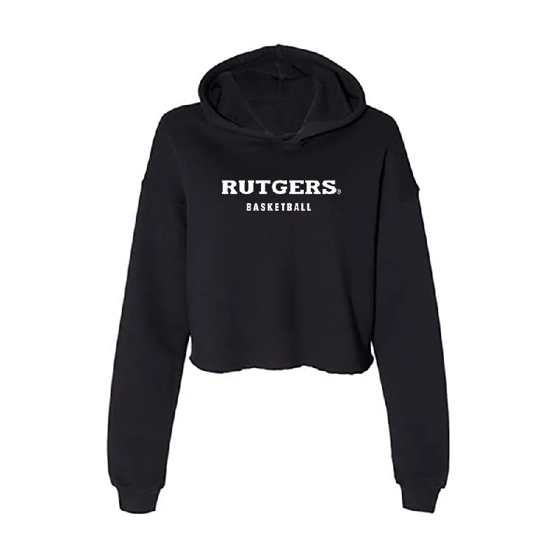 Rutgers - NCAA Women's Basketball : Mya Petticord - Women's Crop Fleece Hoodie Hoodie with Double Zipper Versatile Adjustable