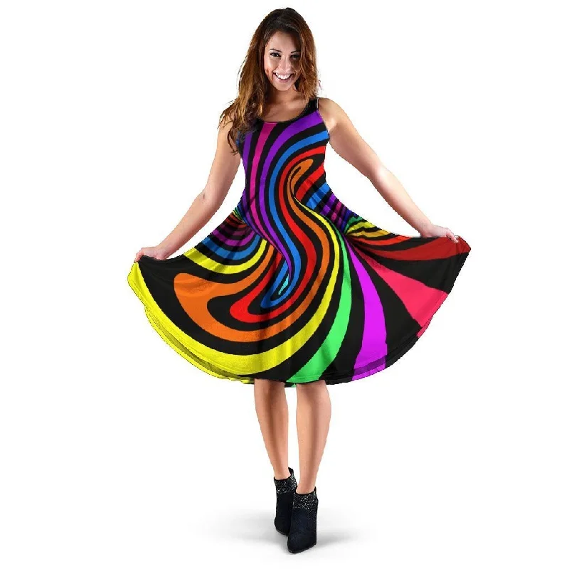Abstract Colorful Psychedelic Dress Tunics Chic fashionable