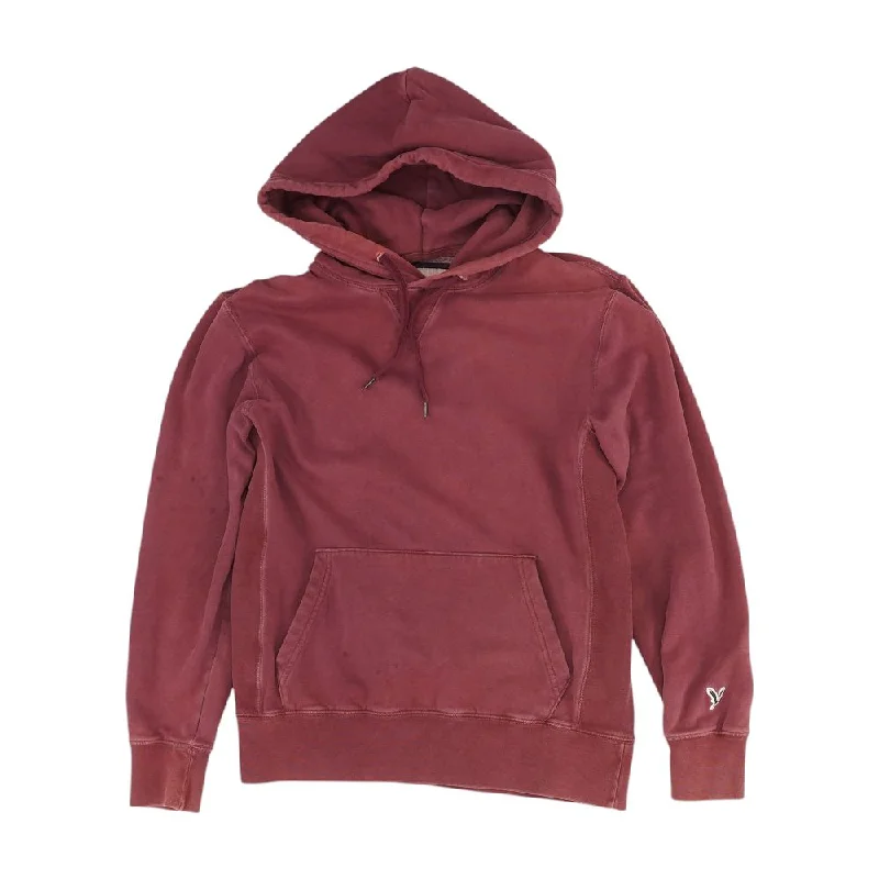 Maroon Solid Hoodie Hoodie with Button Classic Timeless