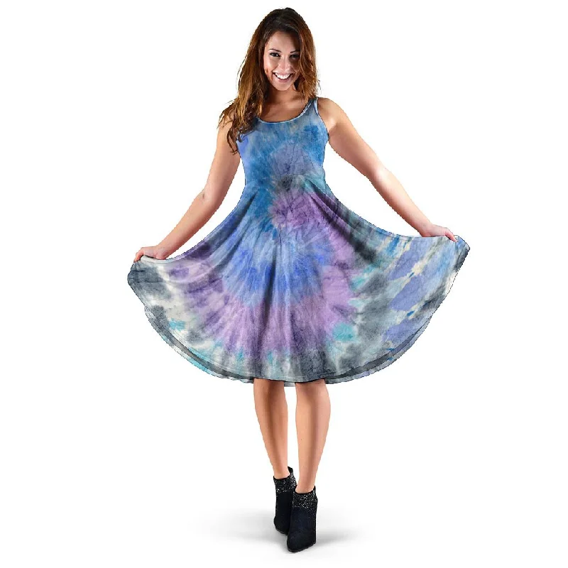 Black And Blue Tie Dye Dress Tunics Chinos classic