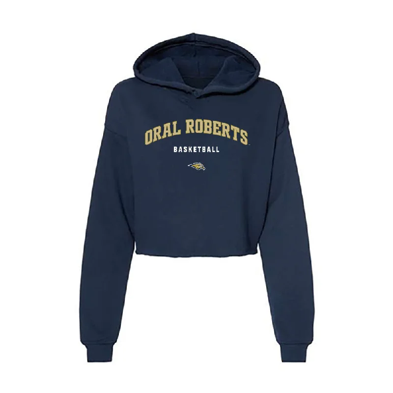 Oral Roberts - NCAA Women's Basketball : Taleyah Jones - Women's Crop Fleece Hoodie Hoodie with Logo Branding Identity