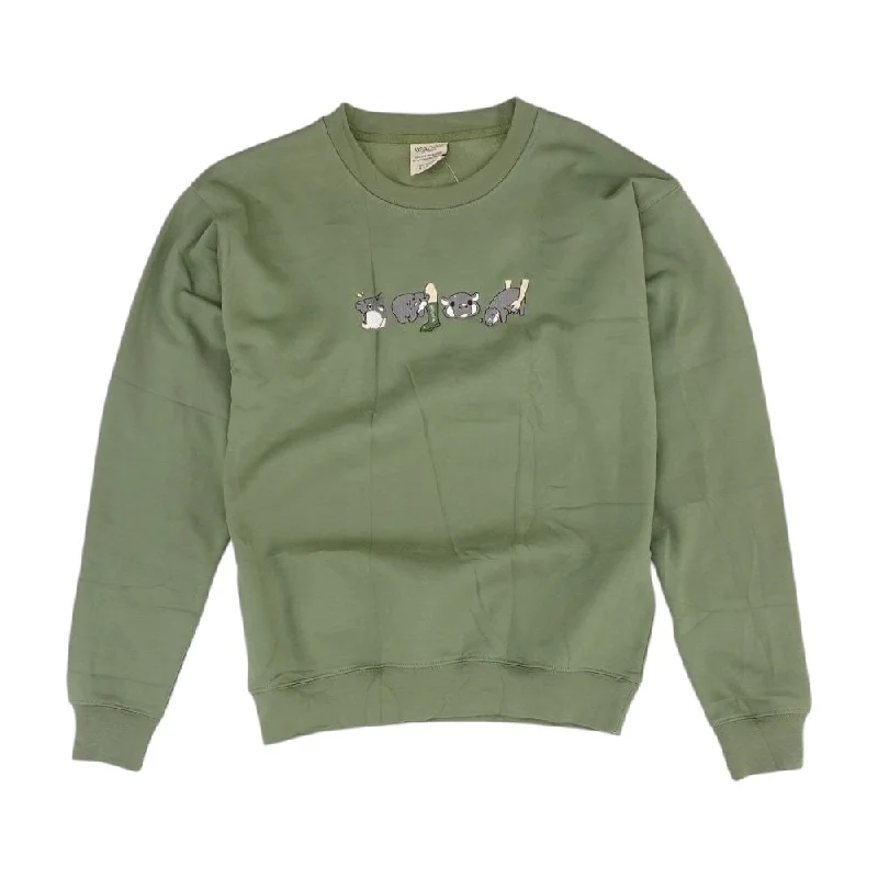 Olive Solid Sweatshirt Hoodie with Zipper Versatile Modern