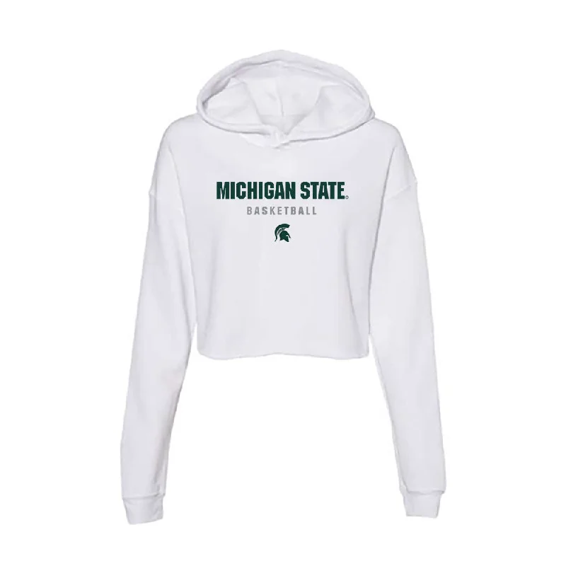 Michigan State - NCAA Women's Basketball : Isaline Alexander - Women's Crop Fleece Hoodie Hoodie with Reflective Safety Nightwear