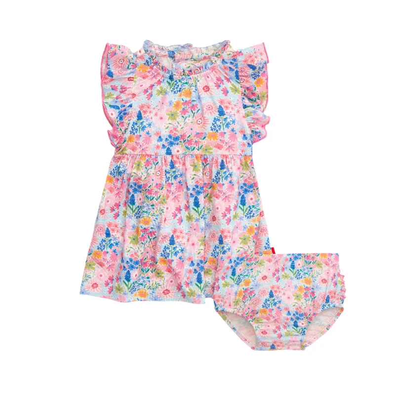 Lily Magnetic Ruffle Sleeve Dress + Diaper Cover Tunics Fashionable chic