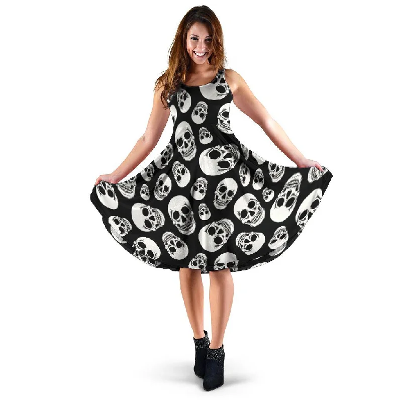 Black Skull Dress Tunics Designer luxury
