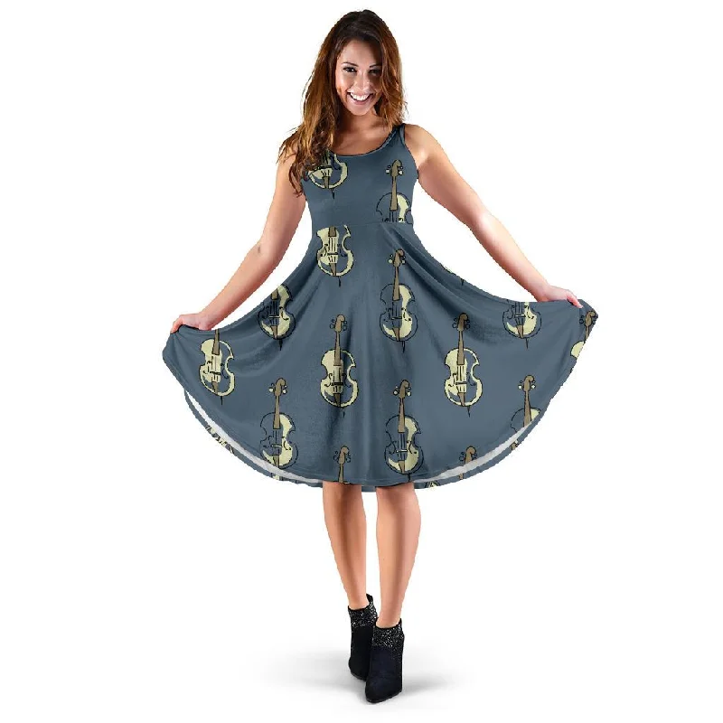Violin Print Pattern Dress Tunics Essential wardrobe