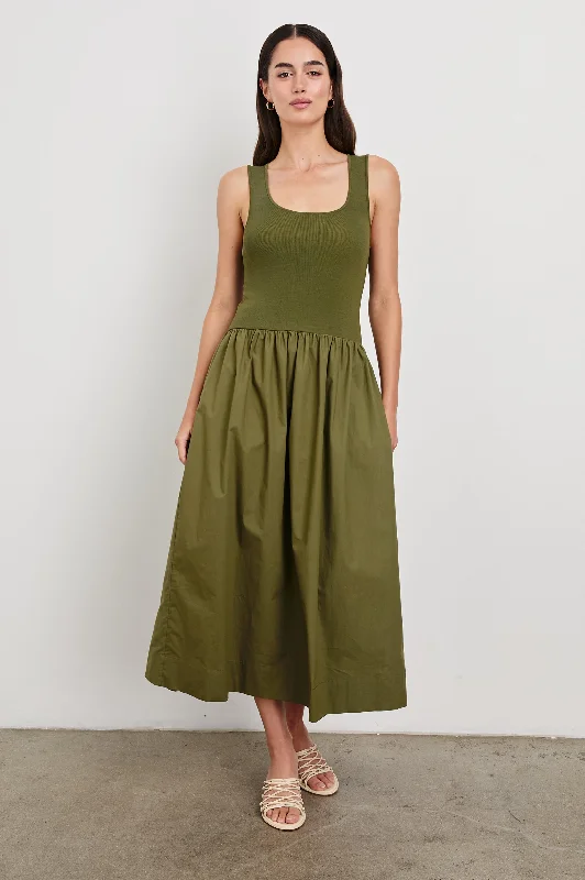 DIA DRESS - OLIVE Tunics Versatile stylish