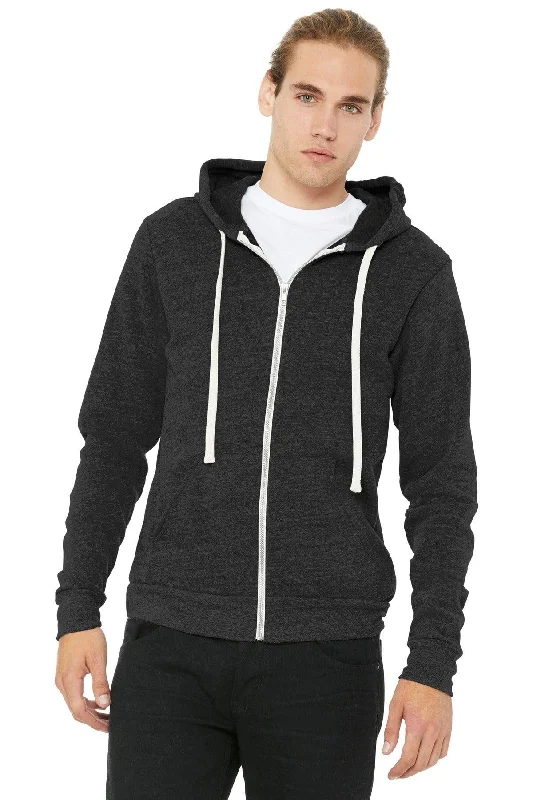 BELLA+CANVAS  Unisex Triblend Sponge Fleece Full-Zip Hoodie. BC3909 Hoodie with Raglan Sleeves Sporty Comfortable