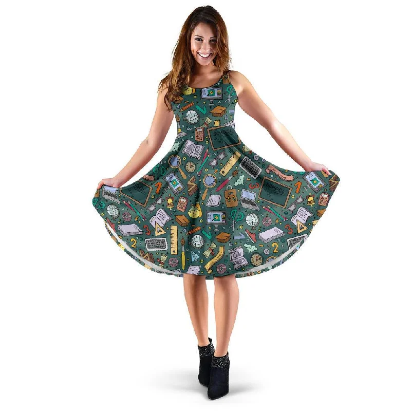 Teacher Pattern Print Dress Tunics Business professional