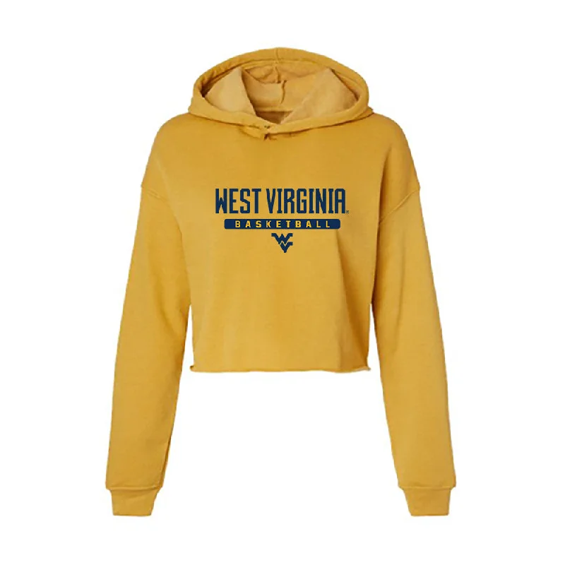West Virginia - NCAA Women's Basketball : Jayla Hemingway - Women's Crop Fleece Hoodie Hoodie with Raglan Sleeves Sporty Comfortable