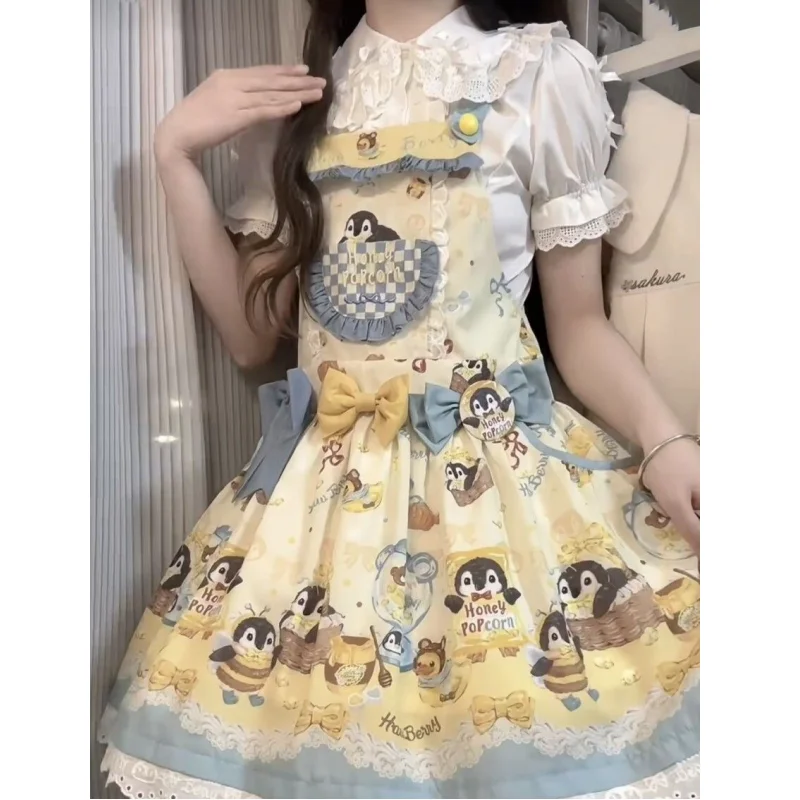 Cute Lolita Bow Dress PL53776 Tunics Solid Classic
