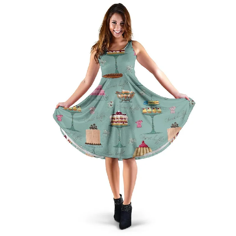 Sweet Cake Pattern Print Dress Tunics Review highly