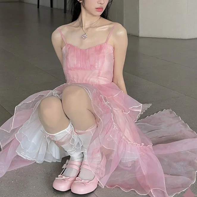 Pink Trailing Dress PL53355 Shift Classic Vintage