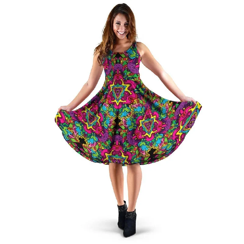 Animal Hippie Psychedelic Dress Tunics Versatile stylish