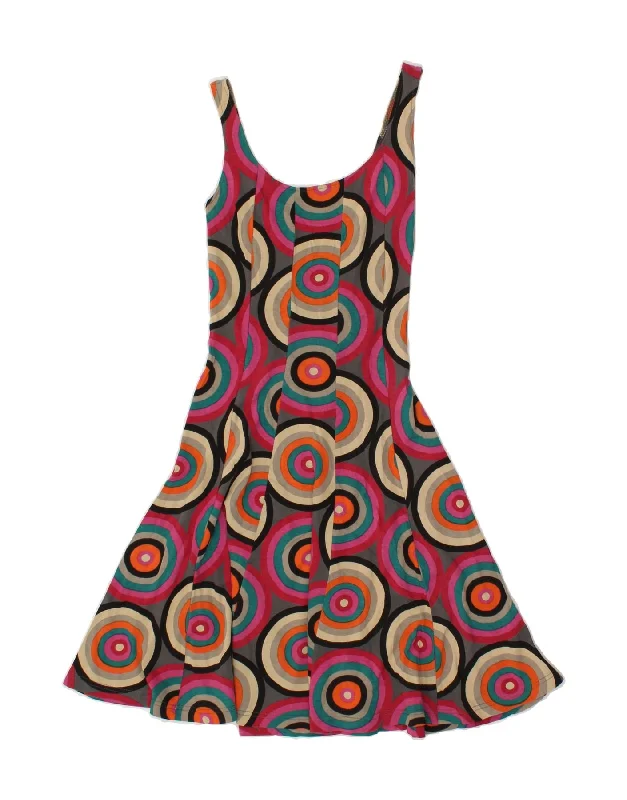 DESIGUAL Womens Sleeveless A-Line Dress UK 4 XS Multicoloured Geometric Tunics Hiking breathable