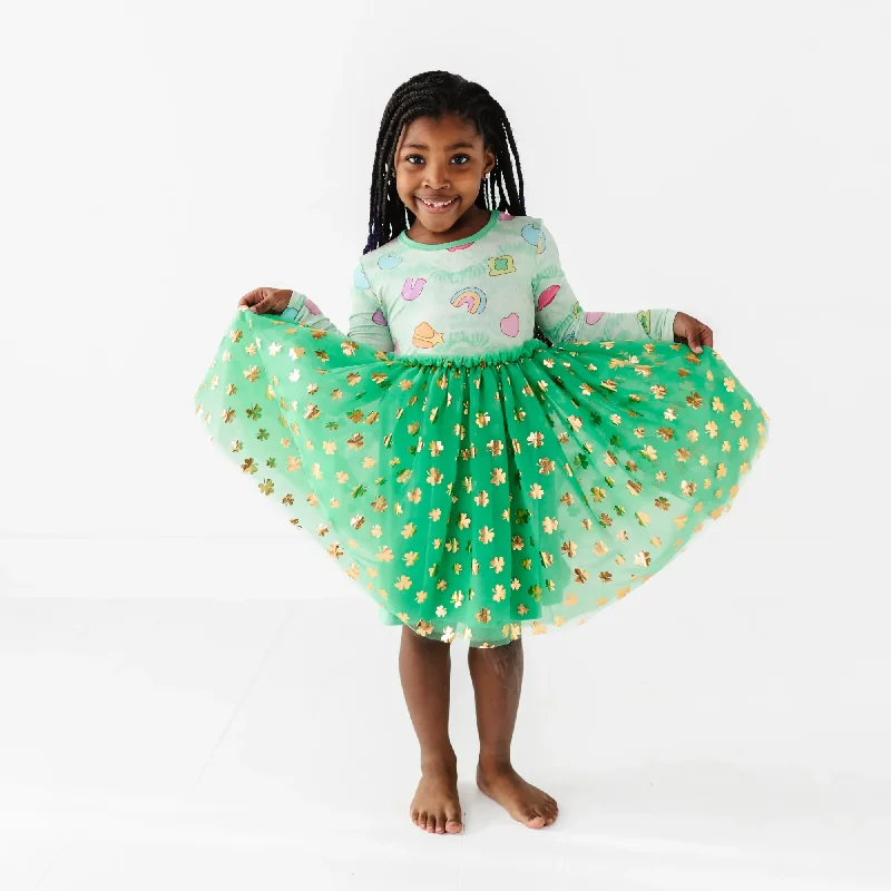 Charmed Life St. Patrick's Day Tulle Dress Tunics Fall fleece