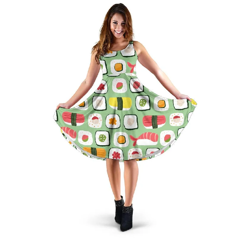 Sushi Kawaii Pattern Print Dress Tunics Fashionable trendy