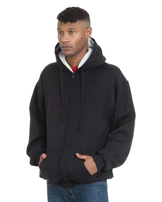 Bayside Adult Super Heavy Thermal-Lined Full-Zip Hooded Sweatshirt BA940 Hoodie Dress Longline Feminine Bayside Adult Super Heavy Thermal-Lined Full-Zip Hooded Sweatshirt BA940 Hoodie Dress Longline Feminine