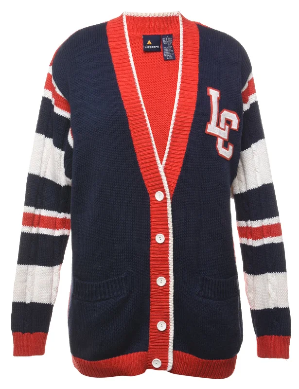 Button Front Cardigan - M Toggled Drawstring Belted