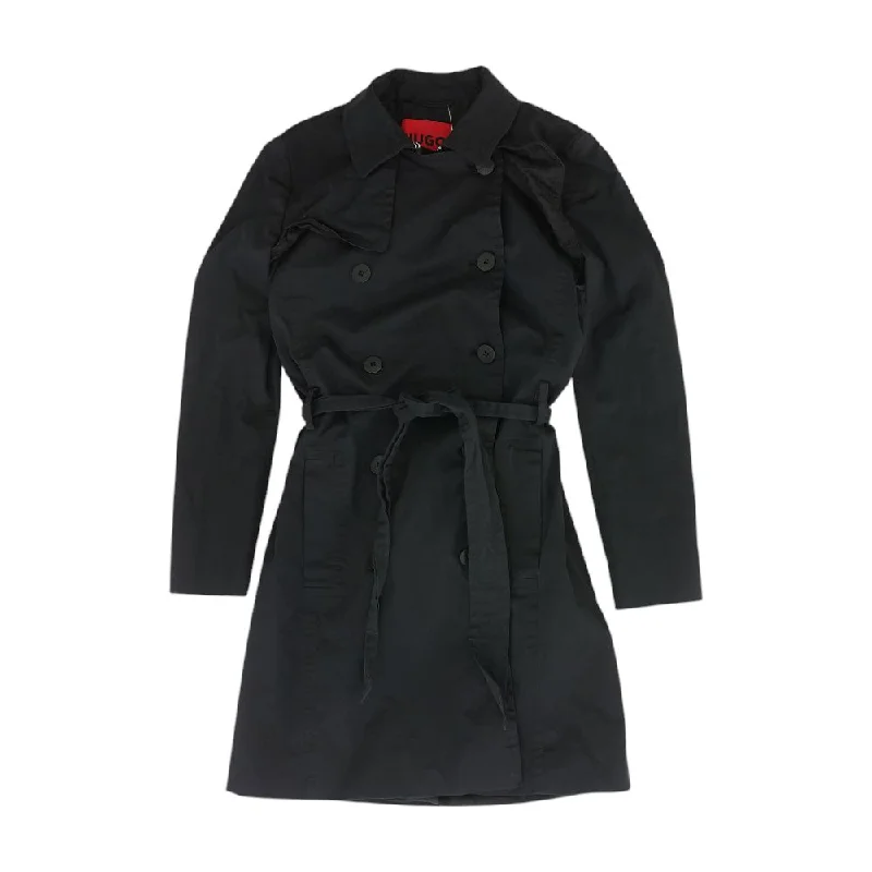 Black Solid Lightweight Jacket Ribbed Jacket Pleated Jacket Ruffled Jacket