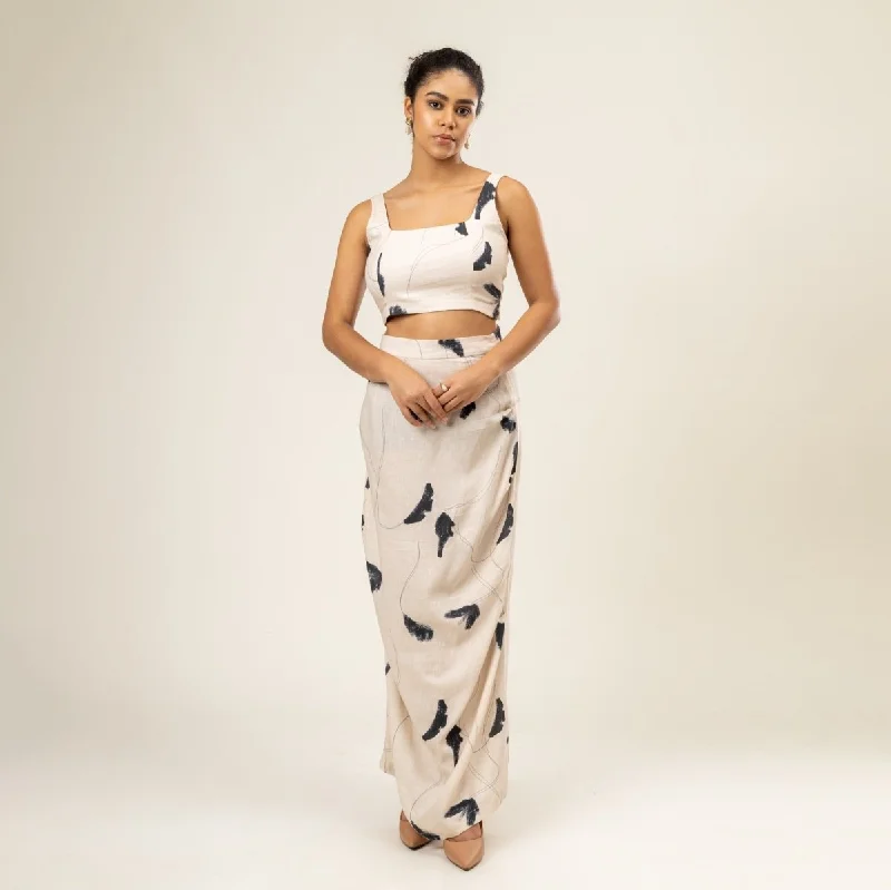 Marcela Printed Upcycled Cotton Skirt lace skirt elegant