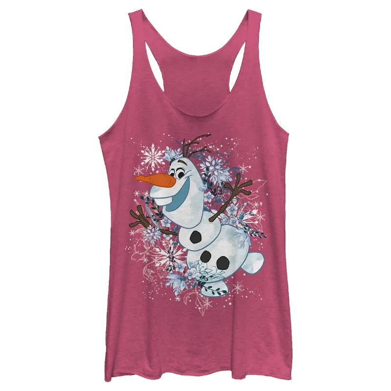 Women's Frozen Olaf Snowflake Storm Racerback Tank Top modal blend tank