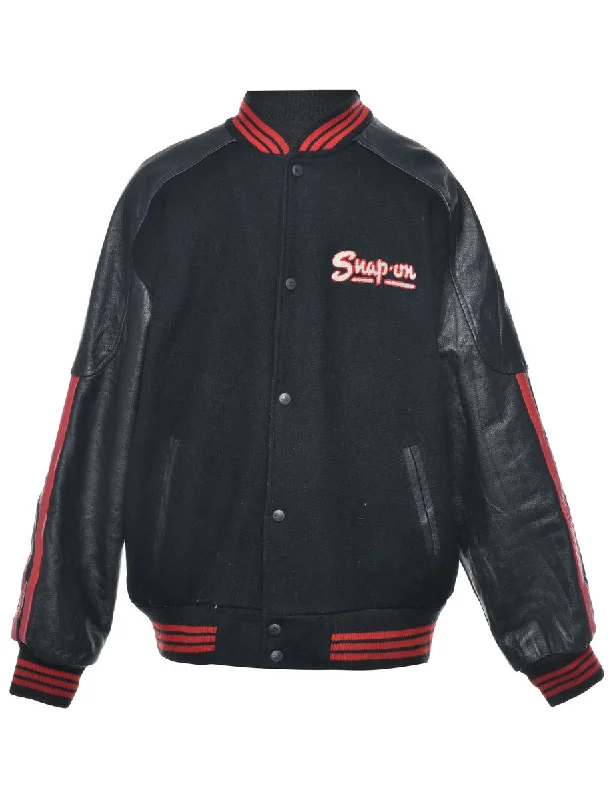 Black & Red Snap On Tools Team Jacket - L Zippered Front Buttoned Front Snap Front