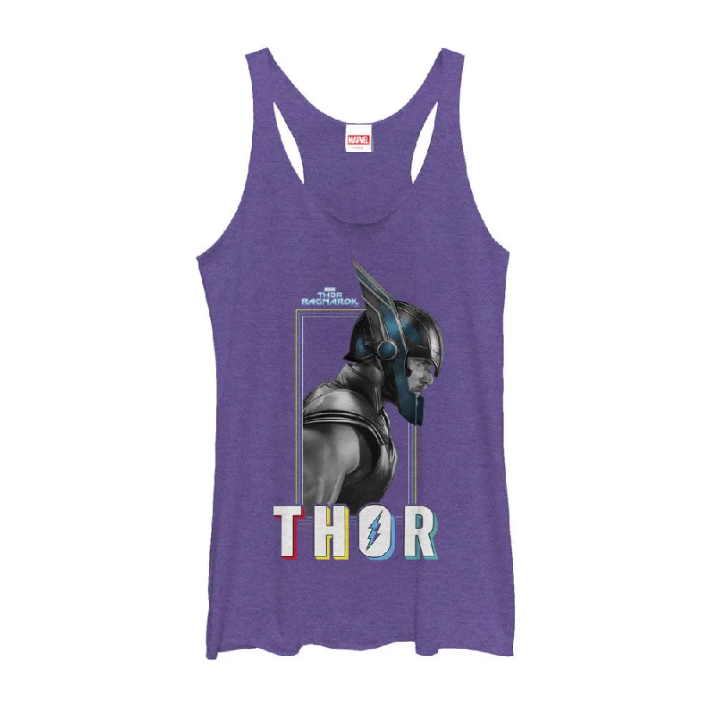Women's Marvel Thor: Ragnarok Profile Racerback Tank Top lace back tank