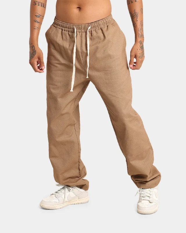 XXIII Horacio Wide Leg Chino Pants Khaki/Brown High-Waist Yoga Pants