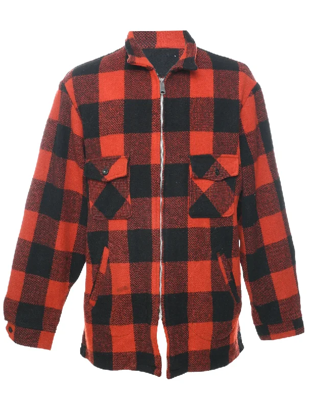 Buffalo Check Jacket - L Fitted Jacket Loose Jacket Oversized Jacket