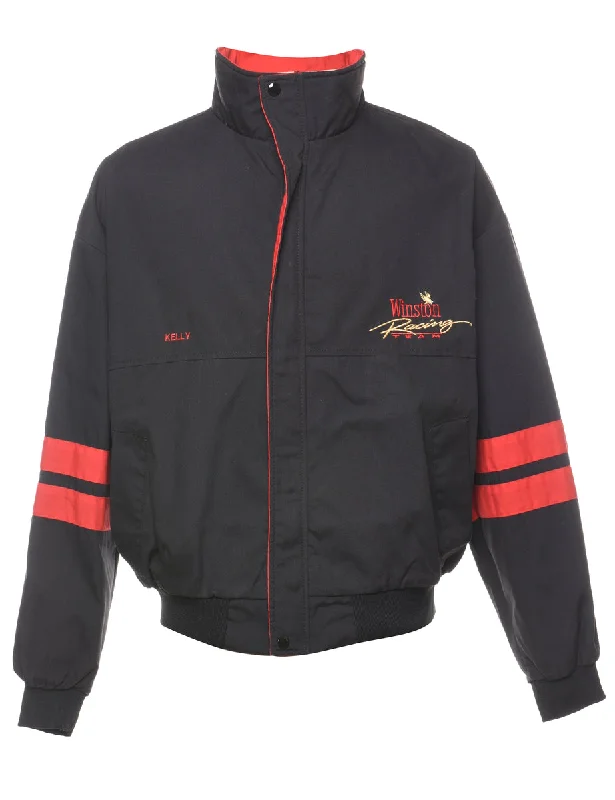 Black & Red Contrast Jacket - XL A-Line Jacket Boat Neck Shawl Collar