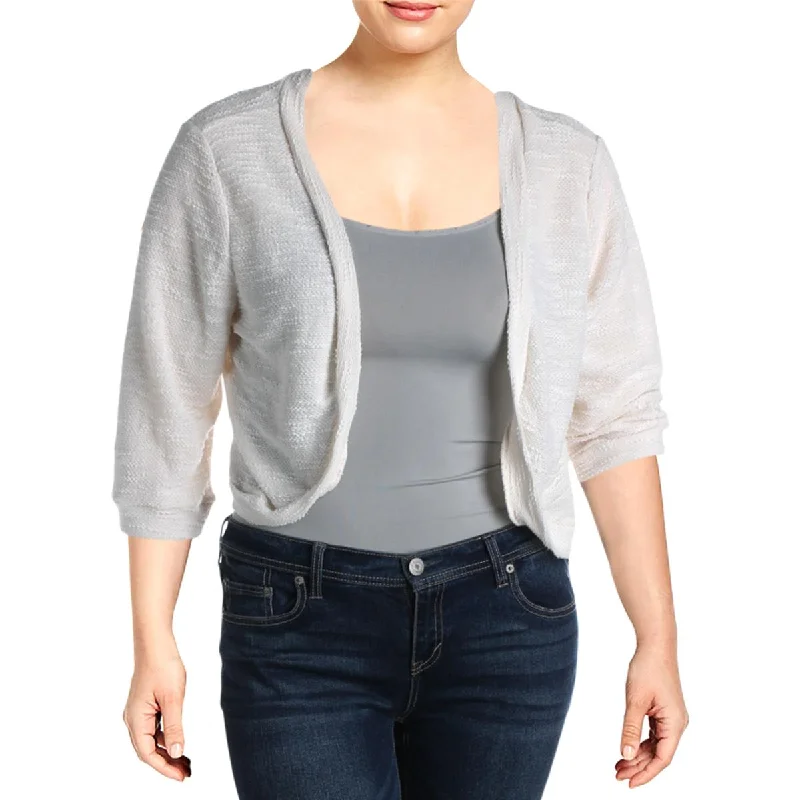 Love Squared Womens Plus Knit Open Front Cardigan Top Slim Fit Regular Fit Oversized