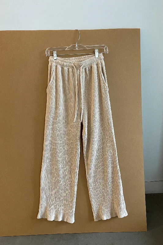 PLEATED VELVET PANT Trendy High-Waist Trousers