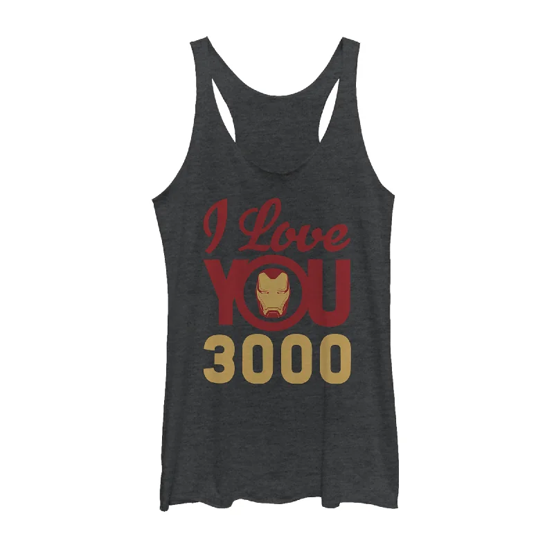 Women's Marvel Iron Man Love 3000 Racerback Tank Top playful tank top