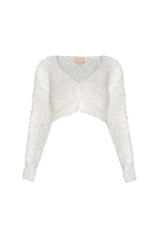 CROPPED KNITTED CARDIGAN Asymmetrical,ymmetric Pencil Cardigan