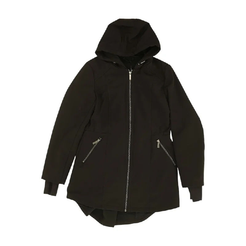 Black Solid Jacket Collared Jacket Crew Neck Jacket Turtle Neck Jacket