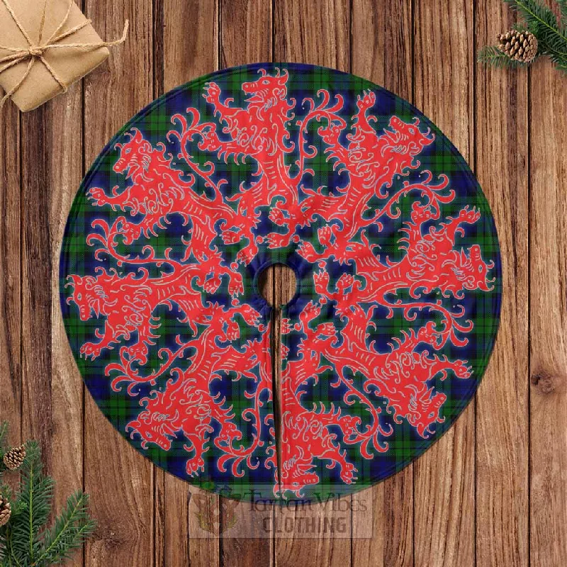 Campbell Tartan Christmas Tree Skirt Lion Rampant Style wrap skirt elegant