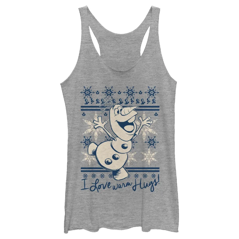 Women's Frozen Christmas Warm Hugs Racerback Tank Top seamless tank top