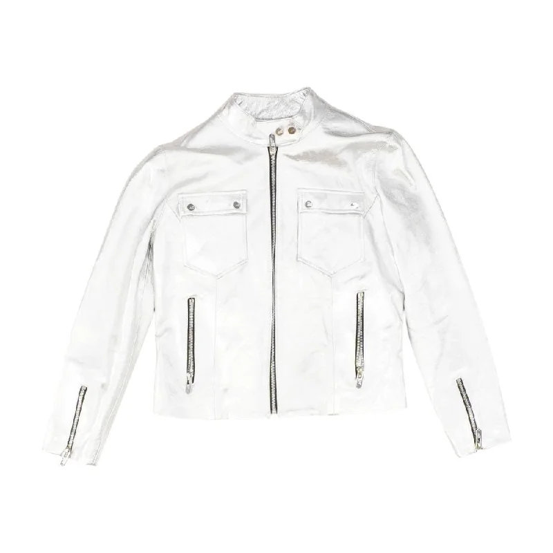 Silver Solid Jacket Trench Coat Raincoat Waterproof Jacket
