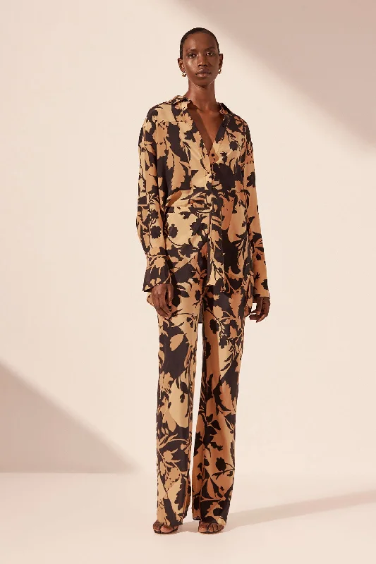 LAI SILK BIAS CUT PANT Formal Wide-Leg Pants