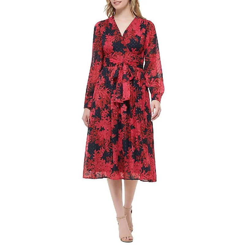 Tommy Hilfiger Womens Belted Chiffon Cocktail And Party Dress Tunics Custom made