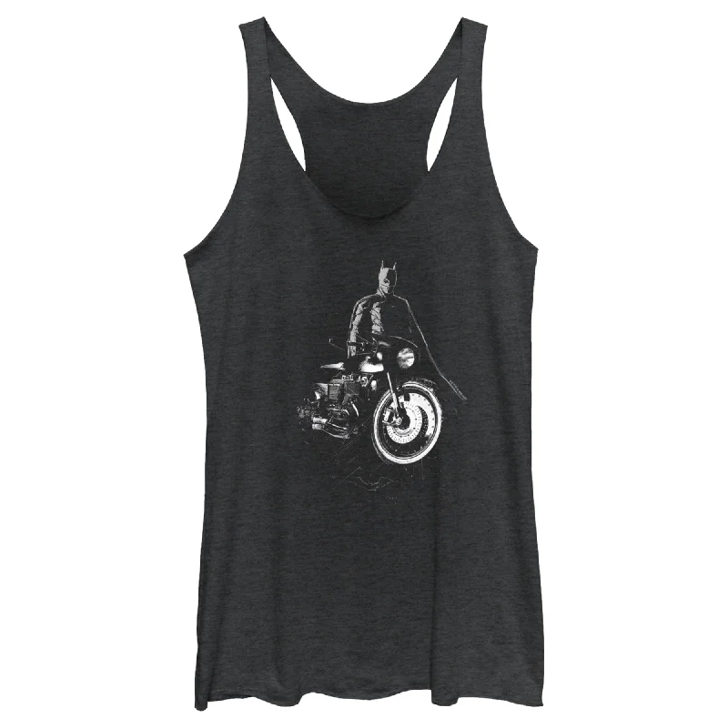 Women's The Batman Batcycle in the Shadows Racerback Tank Top cute tank top