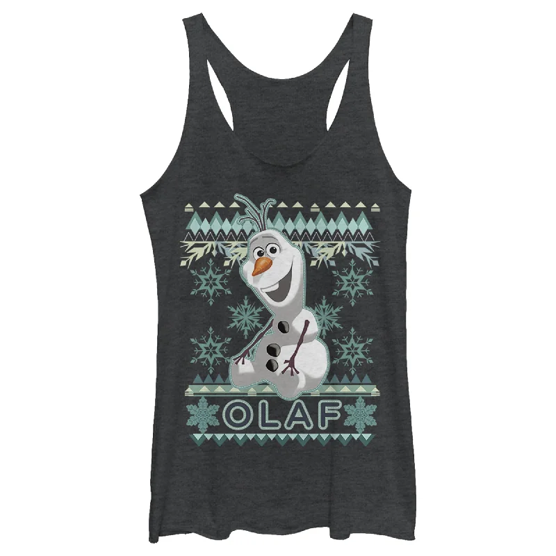 Women's Frozen Ugly Christmas Olaf Racerback Tank Top v-neck tank top