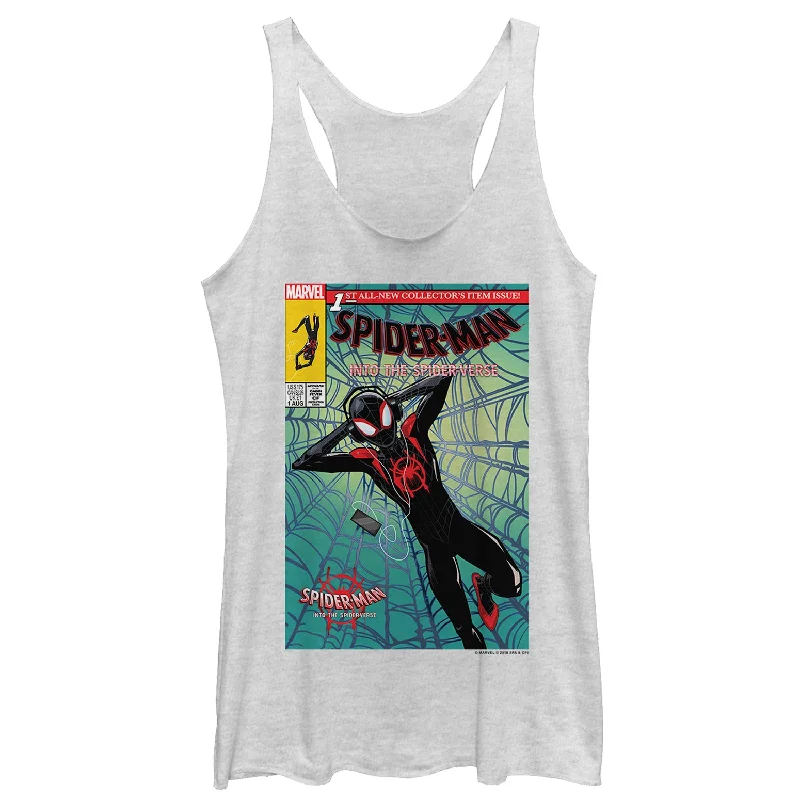 Women's Marvel Spider-Man: Into the Spider-Verse Comic Cover Racerback Tank Top cropped tank top