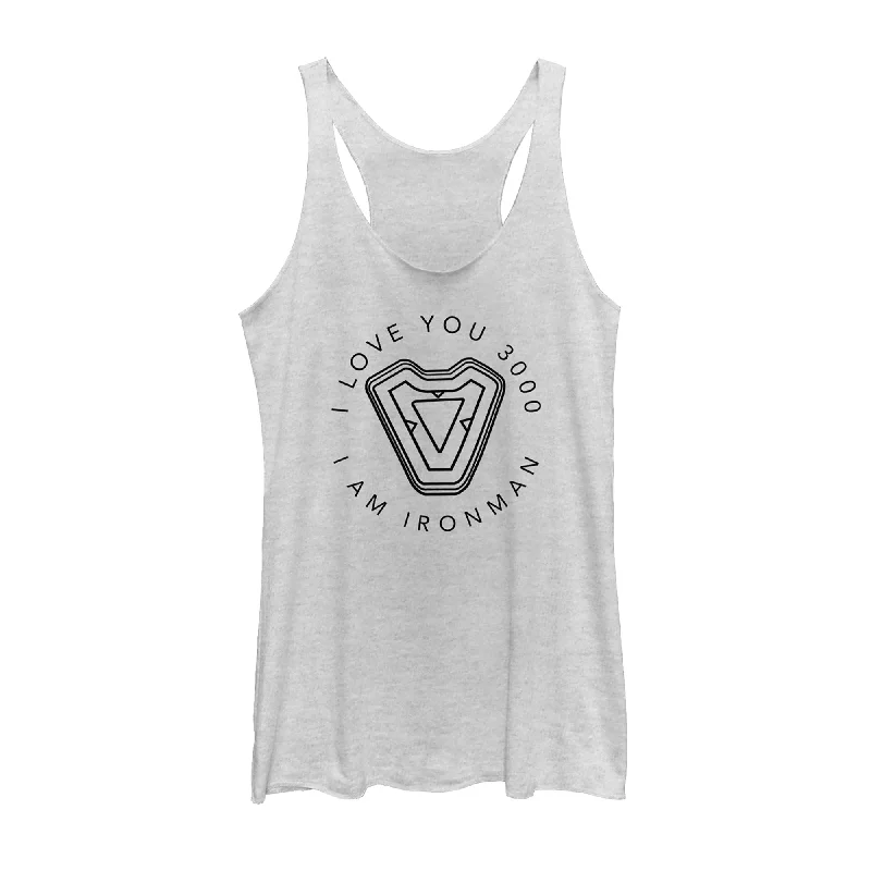 Women's Marvel I Am Iron Man Love 3000 Racerback Tank Top mint tank top