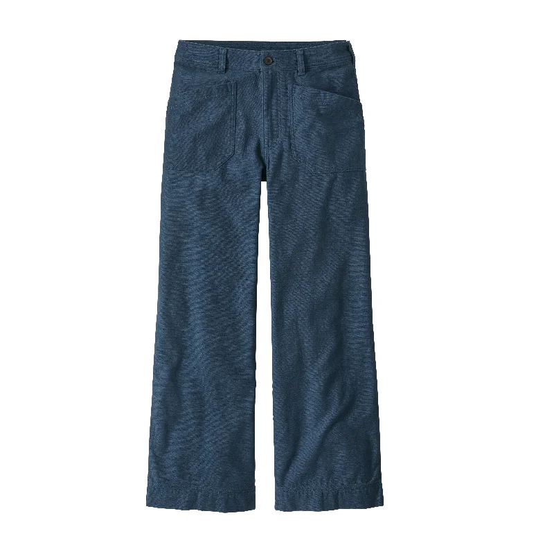 Women's Organic Cotton Slub-Woven Pants 28"" Comfy High-Waist Jeans