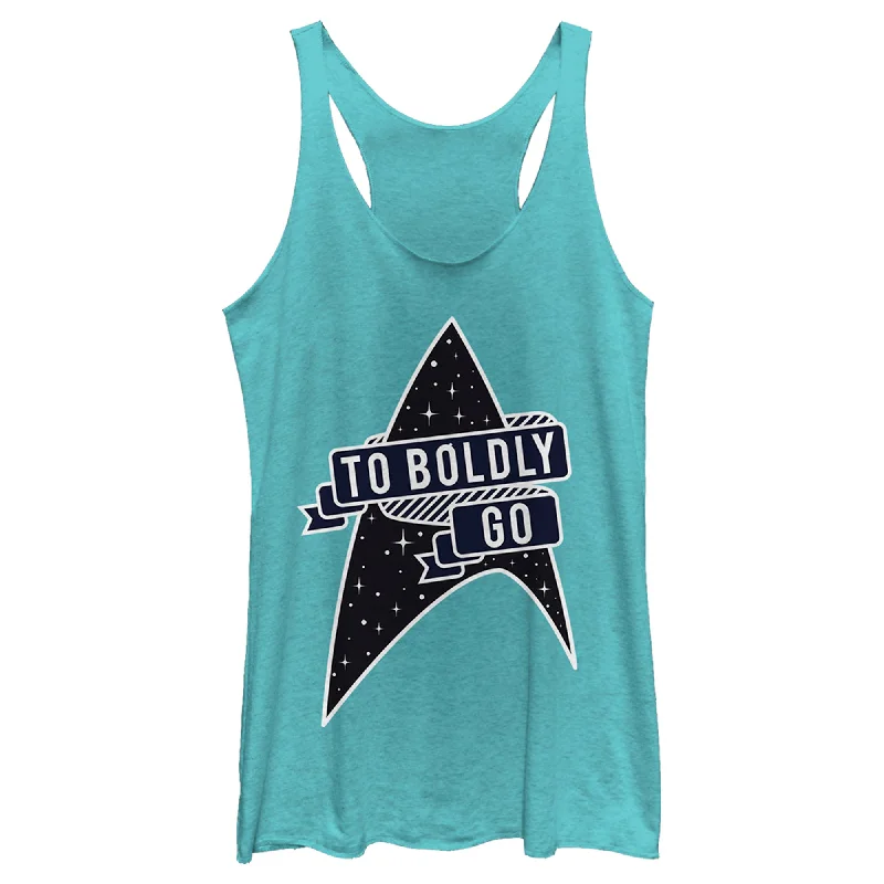 Women's Star Trek To Boldly Go Starfleet Racerback Tank Top gym tank top