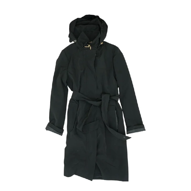 Black Solid Topcoat Jacket Anorak Shell Jacket Lightweight Jacket