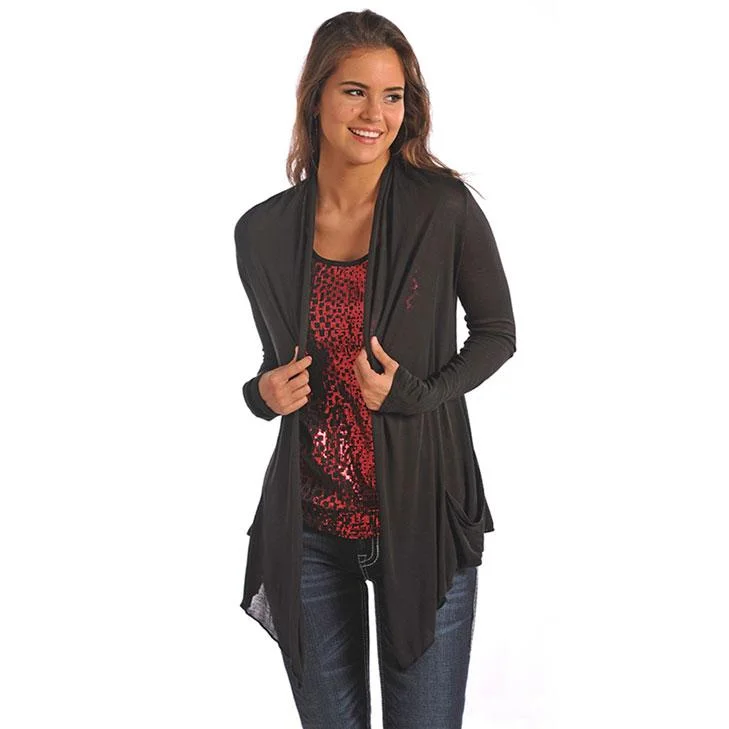 Panhandle Black Cardigan Elasticated Padded Insulated